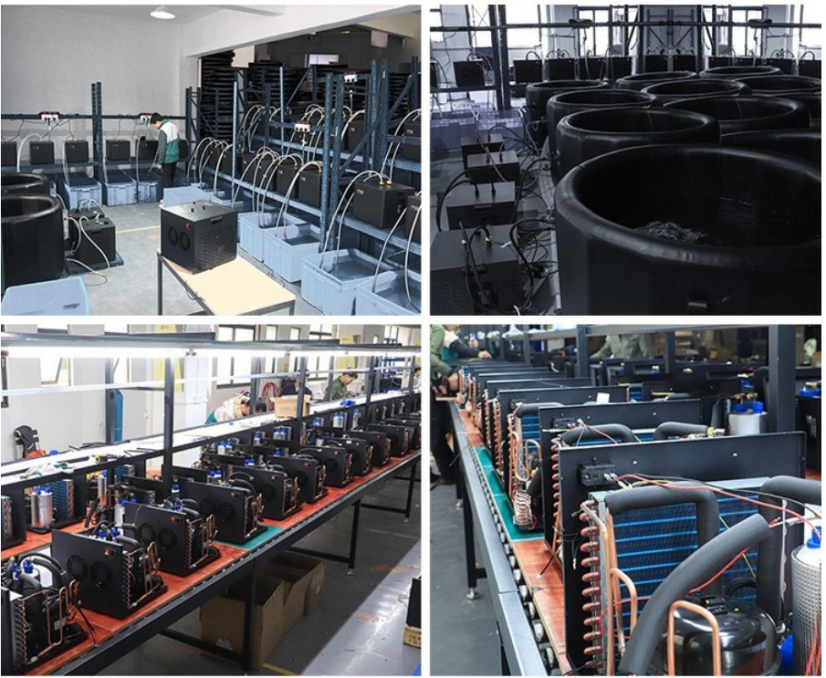 1 HP ice bath chiller with horizontal bathtub under testing